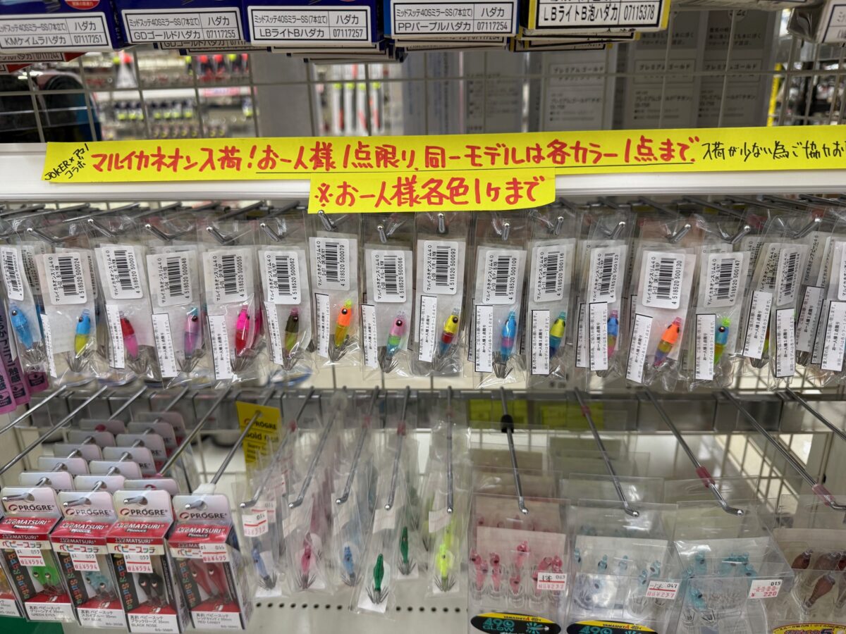 コラボスッテ今期分入荷！アマノ釣具『マルイカネオン』