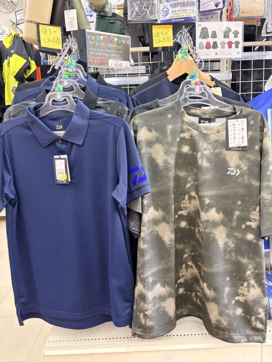 値下げしました！ダイワ・シマノ　半袖ポロシャツ／ドライメッシュハーフスリーブシャツ／ドライロゴシマノTシャツ